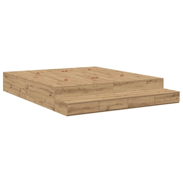 vidaXL Storage Bed Frame Artisan Oak 200 cm Engineered Wood