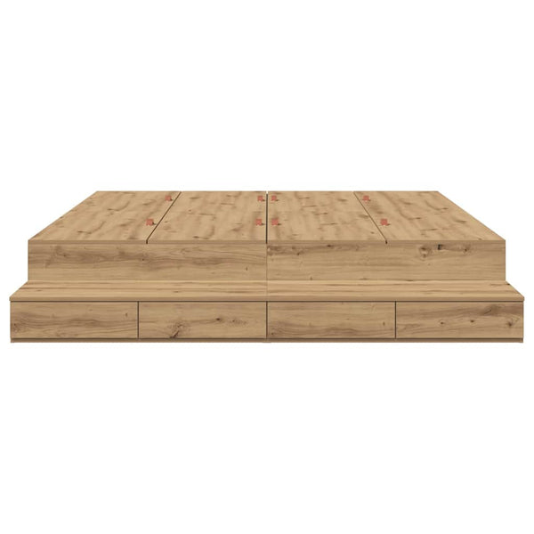 vidaXL Storage Bed Frame Artisan Oak 200 cm Engineered Wood