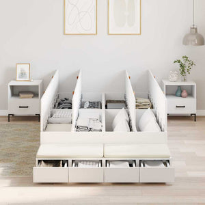 vidaXL Storage Bed Frame with Storage White 120 cm Engineered Wood