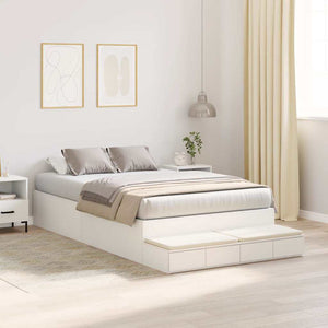 vidaXL Storage Bed Frame with Storage White 120 cm Engineered Wood