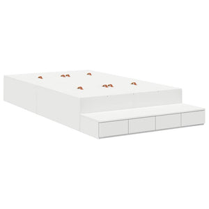 vidaXL Storage Bed Frame with Storage White 120 cm Engineered Wood