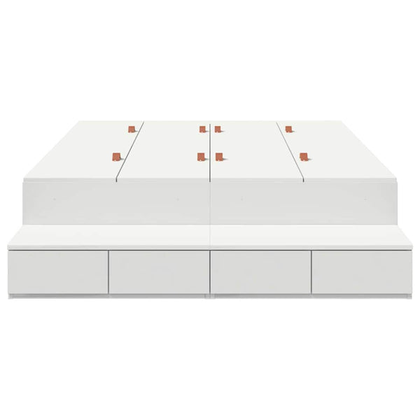 vidaXL Storage Bed Frame with Storage White 120 cm Engineered Wood
