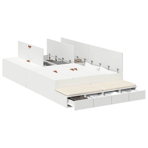 vidaXL Storage Bed Frame with Storage White 120 cm Engineered Wood