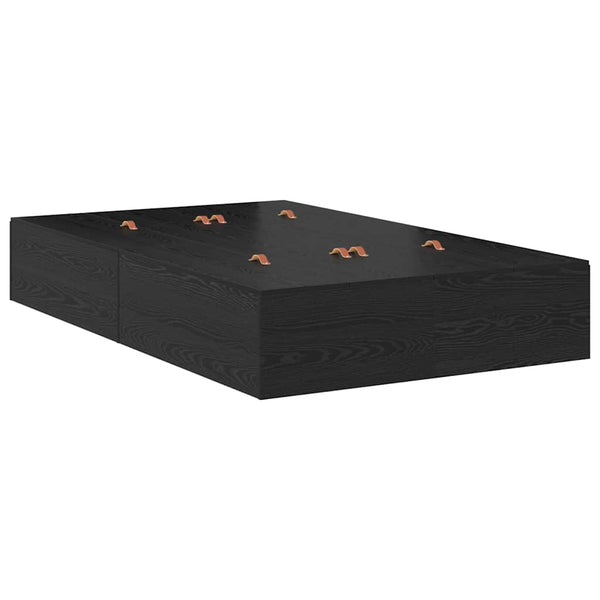 vidaXL Storage Bed Frame Black Oak-Look 120 cm