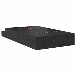 vidaXL Storage Bed Frame Black Oak-Look 120 cm