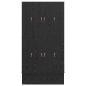 vidaXL Storage Bed Frame Black Oak-Look 120 cm