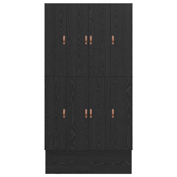 vidaXL Storage Bed Frame Black Oak-Look 120 cm