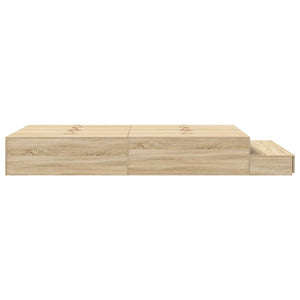 vidaXL Storage Bed Frame Sonoma Oak 120 cm Engineered Wood
