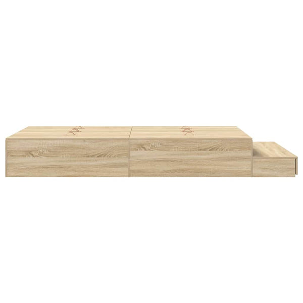 vidaXL Storage Bed Frame Sonoma Oak 120 cm Engineered Wood