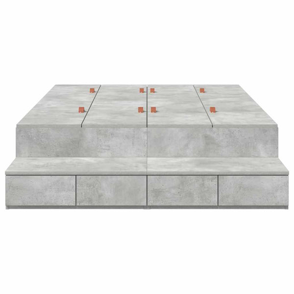 vidaXL Storage Bed Frame Concrete Grey 120 cm Engineered Wood