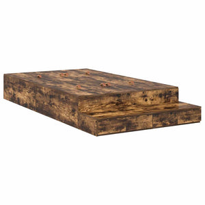 vidaXL Storage Bed Frame Smoked Oak 120 cm Engineered Wood