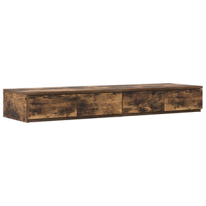 vidaXL Storage Bed Frame Smoked Oak 120 cm Engineered Wood