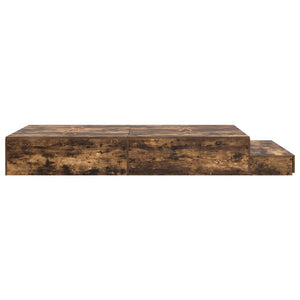 vidaXL Storage Bed Frame Smoked Oak 120 cm Engineered Wood