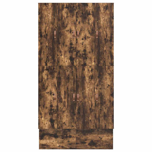 vidaXL Storage Bed Frame Smoked Oak 120 cm Engineered Wood