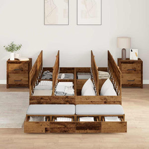vidaXL Storage Bed Frame Reclaimed Wood 120 cm Engineered Wood