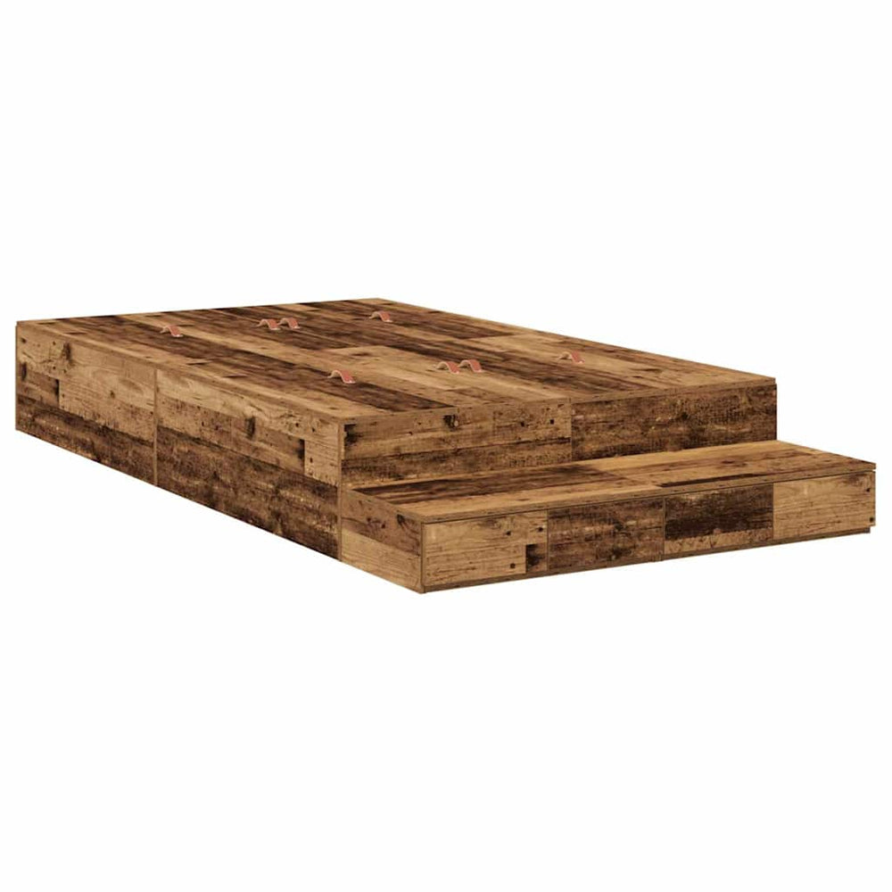 vidaXL Storage Bed Frame Reclaimed Wood 120 cm Engineered Wood