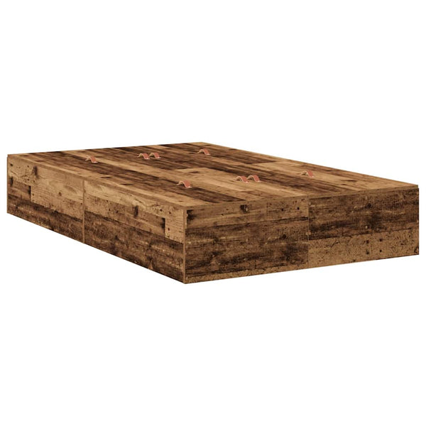 vidaXL Storage Bed Frame Reclaimed Wood 120 cm Engineered Wood