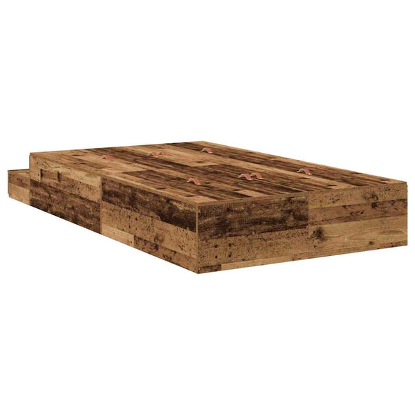 vidaXL Storage Bed Frame Reclaimed Wood 120 cm Engineered Wood