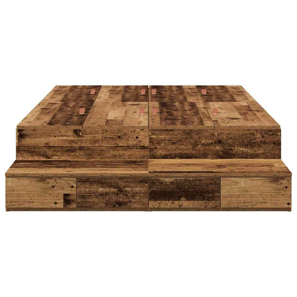 vidaXL Storage Bed Frame Reclaimed Wood 120 cm Engineered Wood