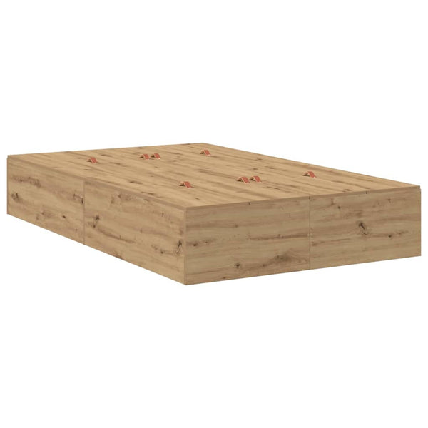 vidaXL Storage Bed Frame Artisan Oak 120 cm Engineered Wood