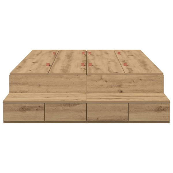 vidaXL Storage Bed Frame Artisan Oak 120 cm Engineered Wood