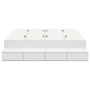 vidaXL Storage Bed Frame with Storage White 140 cm Engineered Wood