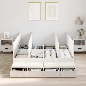 vidaXL Storage Bed Frame with Storage White 150 cm Engineered Wood