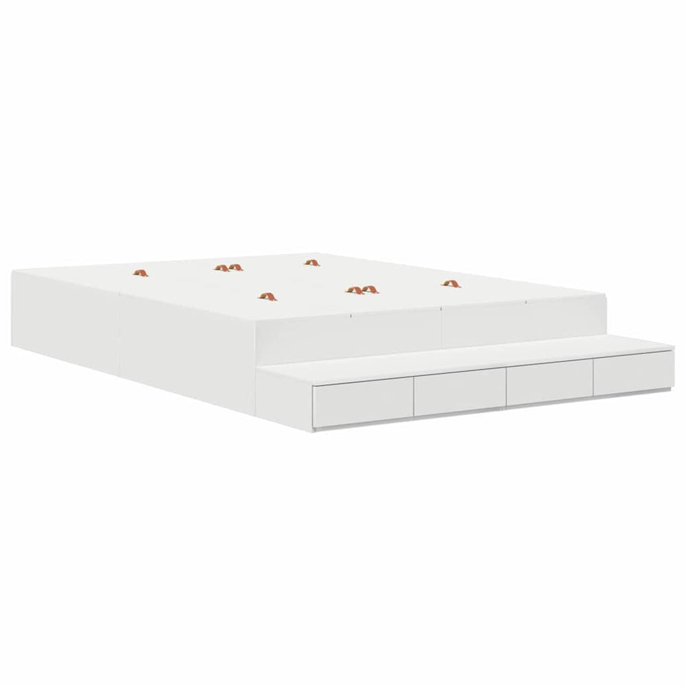 vidaXL Storage Bed Frame with Storage White 150 cm Engineered Wood
