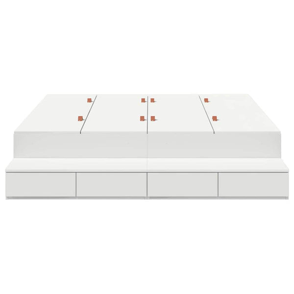 vidaXL Storage Bed Frame with Storage White 150 cm Engineered Wood