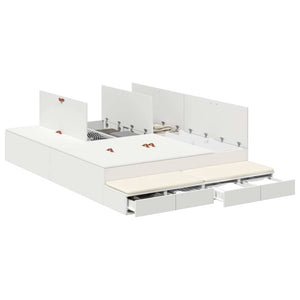vidaXL Storage Bed Frame with Storage White 150 cm Engineered Wood
