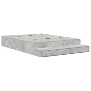 vidaXL Storage Bed Frame Concrete Grey 150 cm Engineered Wood