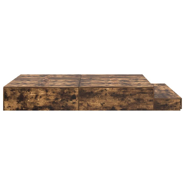 vidaXL Storage Bed Frame Smoked Oak 150 cm Engineered Wood