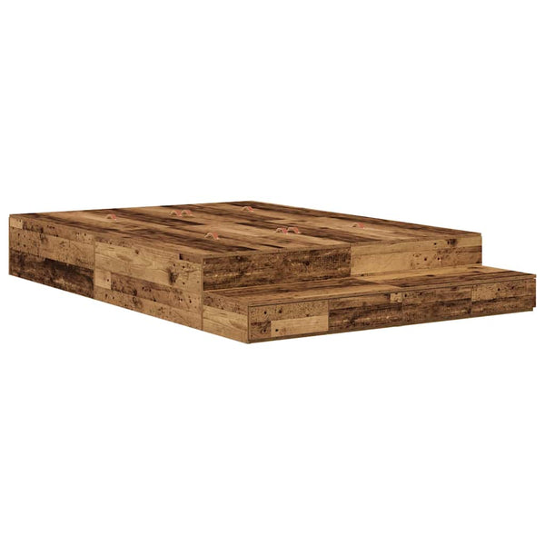 vidaXL Storage Bed Frame Reclaimed Wood 150 cm Engineered Wood