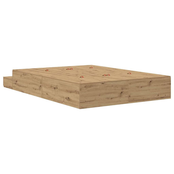 vidaXL Storage Bed Frame Artisan Oak 150 cm Engineered Wood