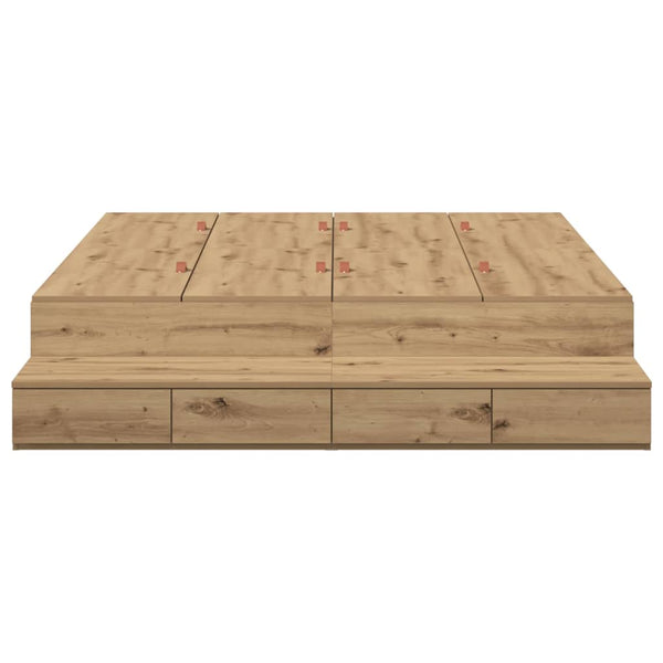 vidaXL Storage Bed Frame Artisan Oak 150 cm Engineered Wood