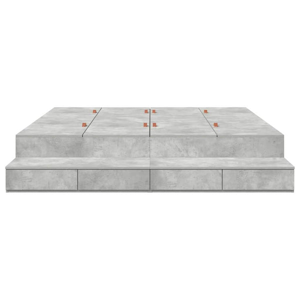 vidaXL Storage Bed Frame Concrete Grey 180 cm Engineered Wood