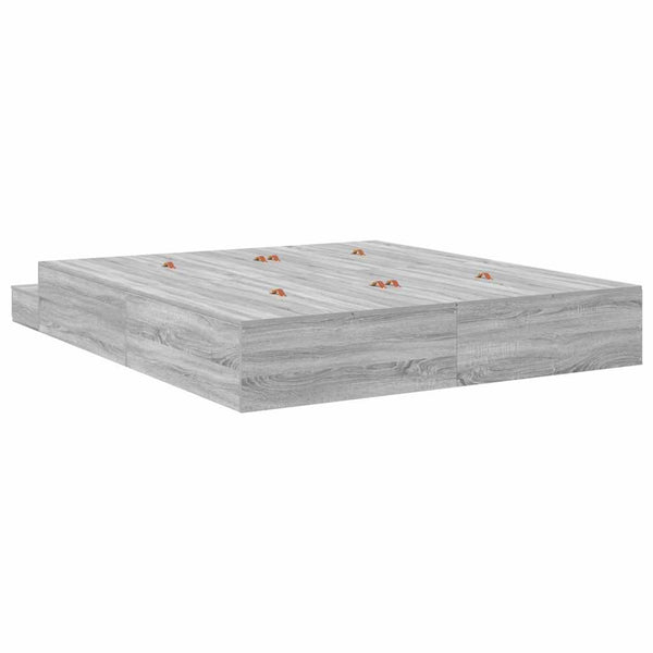 vidaXL Storage Bed Frame Sonoma Grey 180 cm Engineered Wood