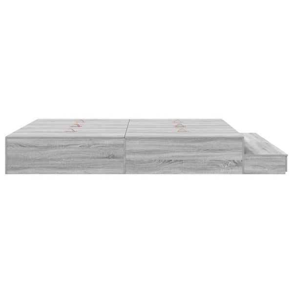 vidaXL Storage Bed Frame Sonoma Grey 180 cm Engineered Wood