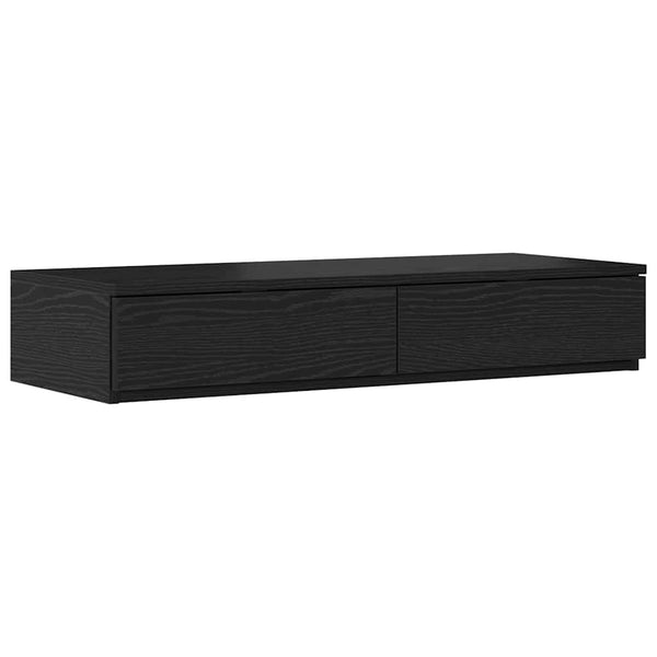 vidaXL Storage Bed Frame Black Oak Look 75 cm