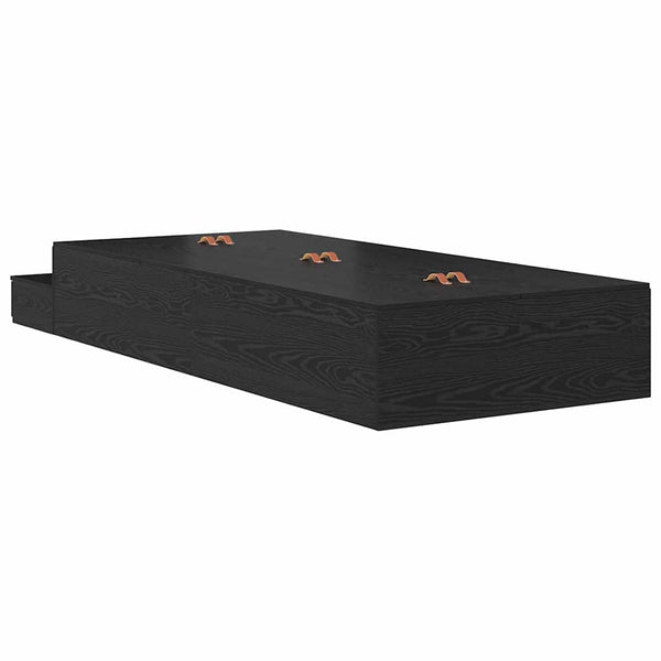 vidaXL Storage Bed Frame Black Oak Look 75 cm