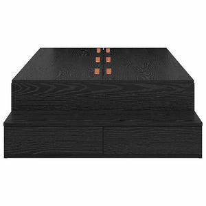 vidaXL Storage Bed Frame Black Oak Look 75 cm