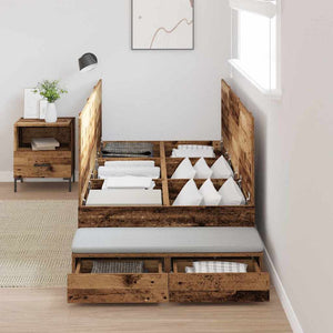 vidaXL Storage Bed Frame Reclaimed Wood 75 cm Engineered Wood