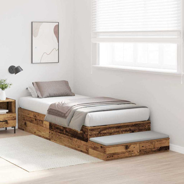 vidaXL Storage Bed Frame Reclaimed Wood 75 cm Engineered Wood