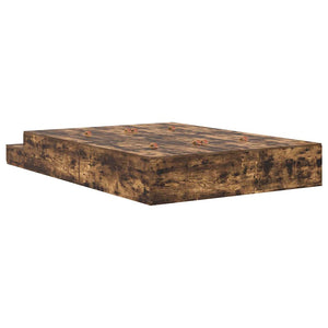 vidaXL Storage Bed Frame Smoked Oak 140 cm Engineered Wood