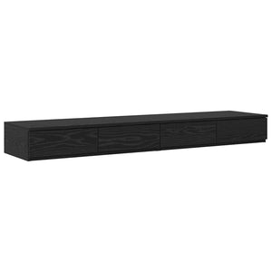 vidaXL Storage Bed Frame Black Oak-Look 135 cm