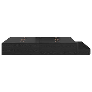 vidaXL Storage Bed Frame Black Oak-Look 135 cm