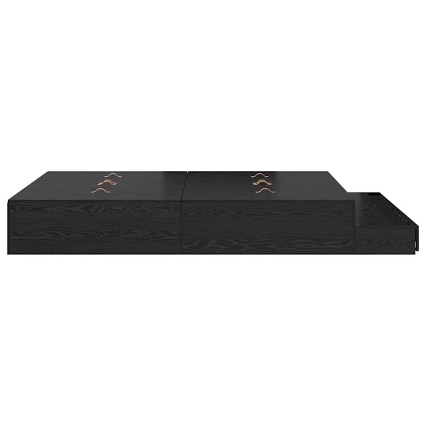 vidaXL Storage Bed Frame Black Oak-Look 135 cm