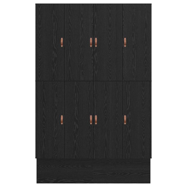 vidaXL Storage Bed Frame Black Oak-Look 135 cm