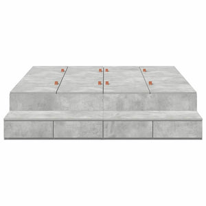 vidaXL Storage Bed Frame Concrete Grey 135 cm Engineered Wood