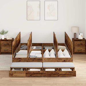 vidaXL Storage Bed Frame Reclaimed Wood 135 cm Engineered Wood